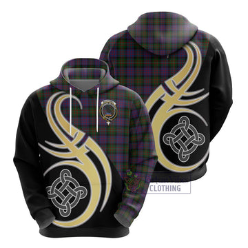 MacDonell (McDonell) Tartan Hoodie with Family Crest and Celtic Symbol Style