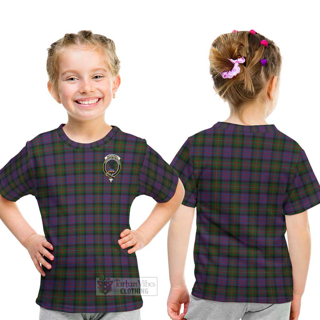 MacDonell (McDonell) Tartan Kid T-Shirt with Family Crest - Tartanvibesclothing Shop