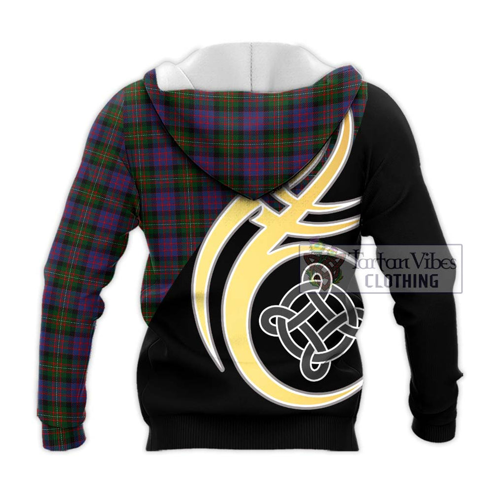 MacDonell (McDonell) Tartan Knitted Hoodie with Family Crest and Celtic Symbol Style - Tartan Vibes Clothing