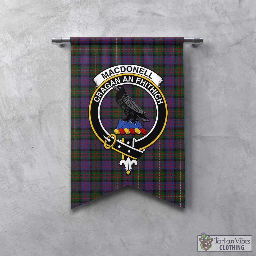 Tartan Vibes Clothing MacDonell of Glengarry Tartan Gonfalon, Tartan Banner with Family Crest