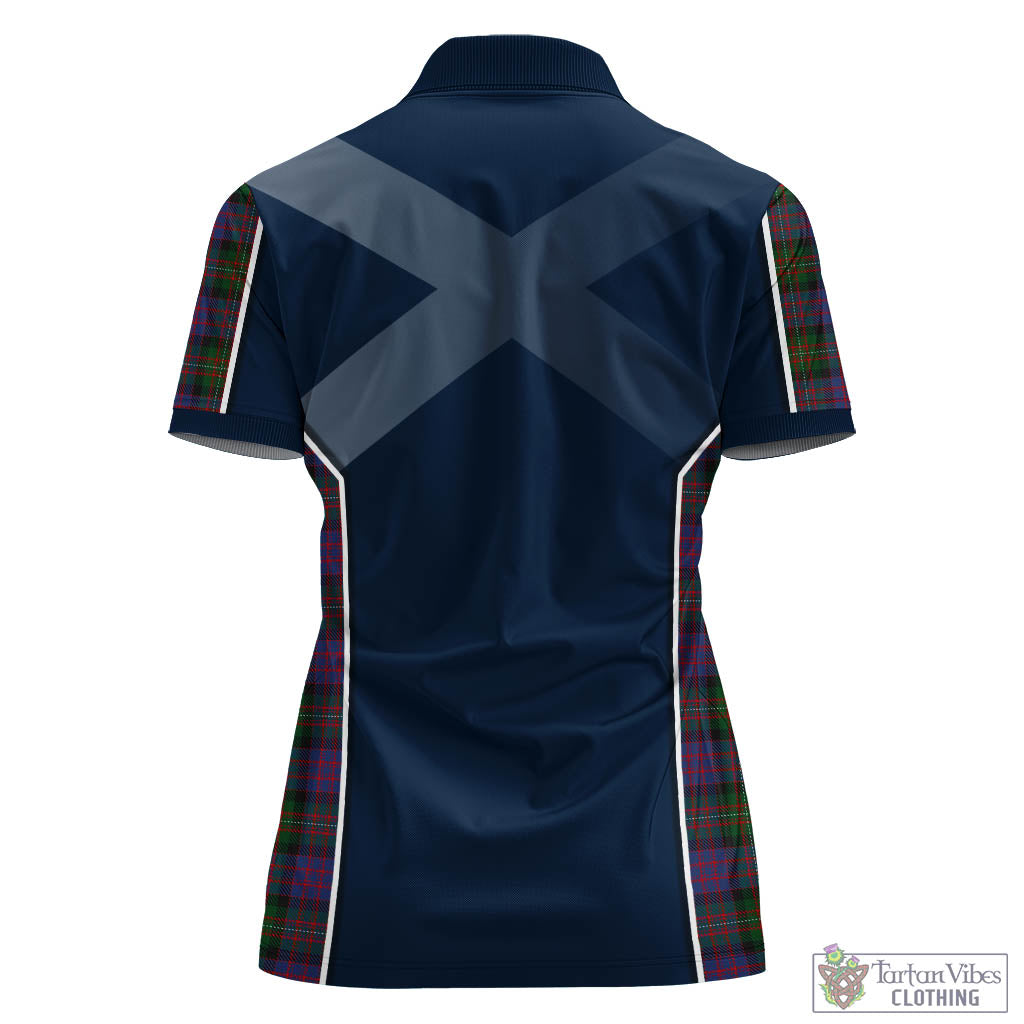 Tartan Vibes Clothing MacDonell of Glengarry Tartan Women's Polo Shirt with Family Crest and Scottish Thistle Vibes Sport Style