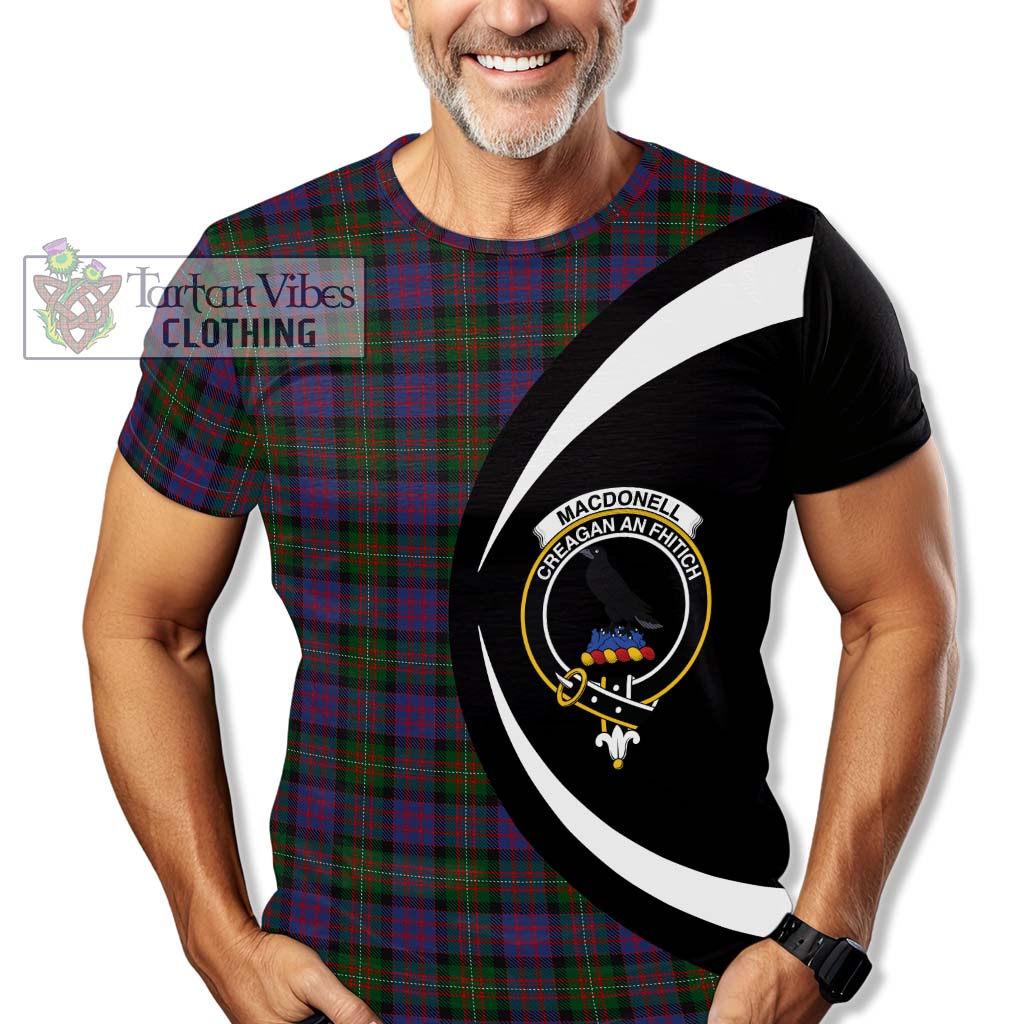 Tartan Vibes Clothing MacDonell of Glengarry Tartan T-Shirt with Family Crest Circle Style