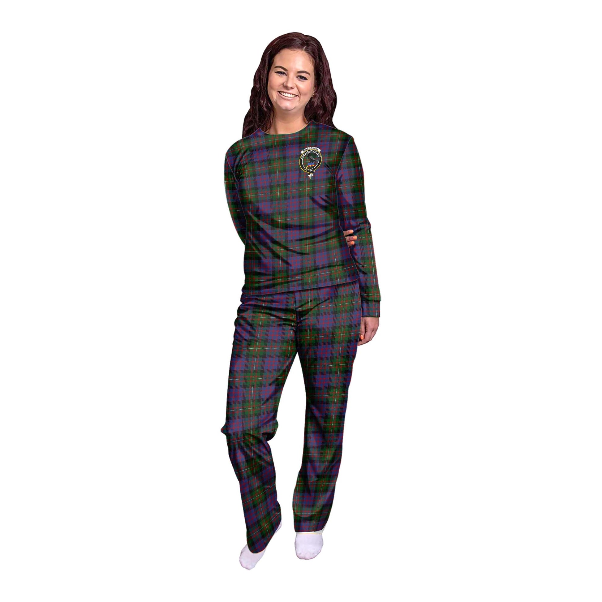 MacDonell of Glengarry Tartan Pajamas Family Set with Family Crest - Tartanvibesclothing