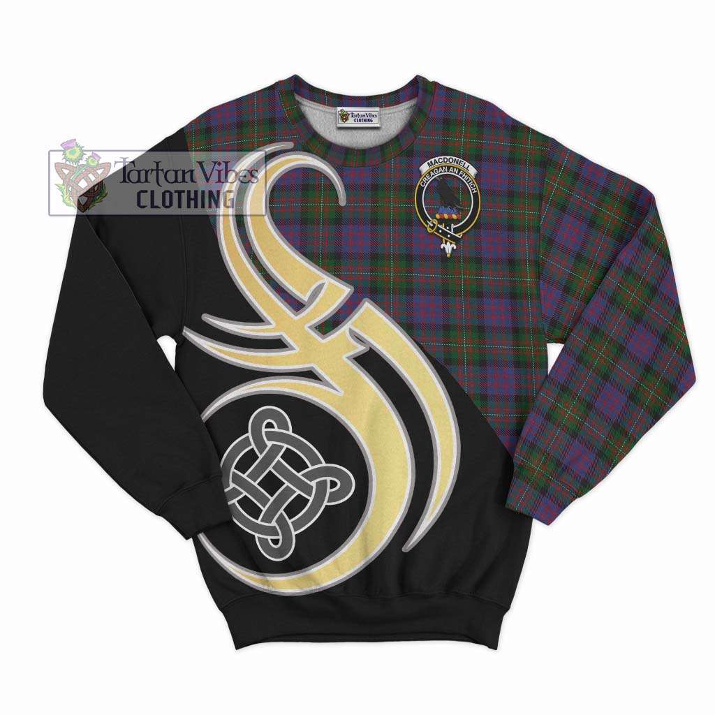 MacDonell (McDonell) Tartan Sweatshirt with Family Crest and Celtic Symbol Style - Tartan Vibes Clothing