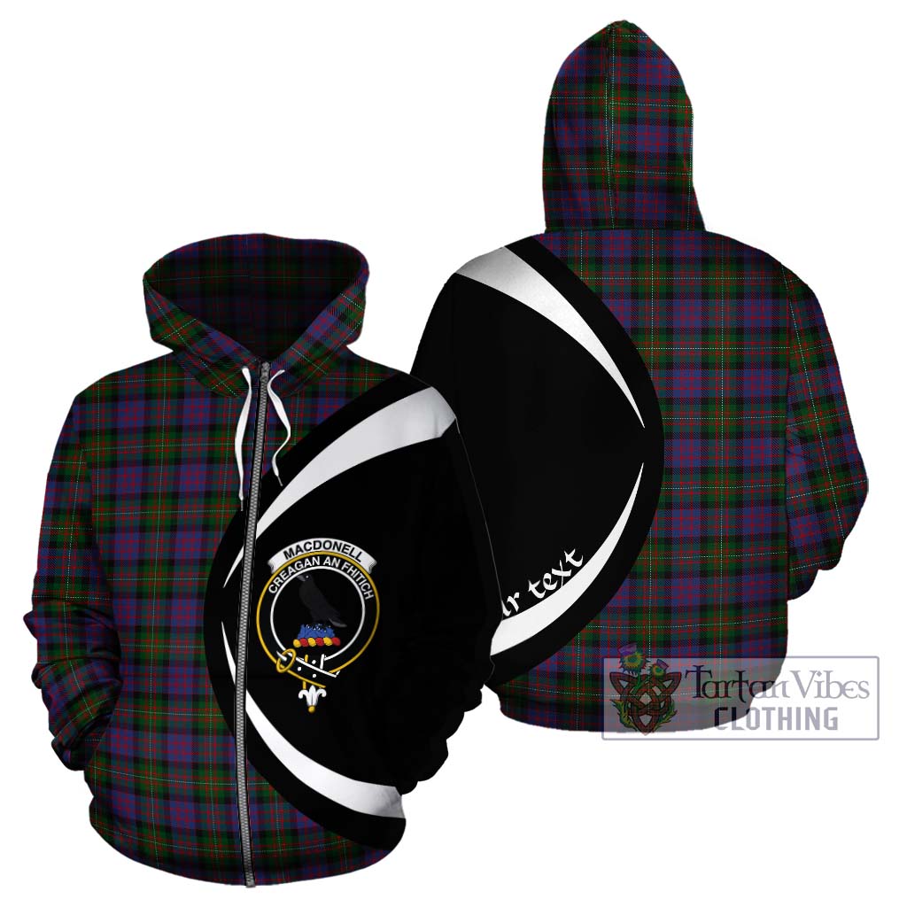 Tartan Vibes Clothing MacDonell of Glengarry Tartan Hoodie with Family Crest Circle Style