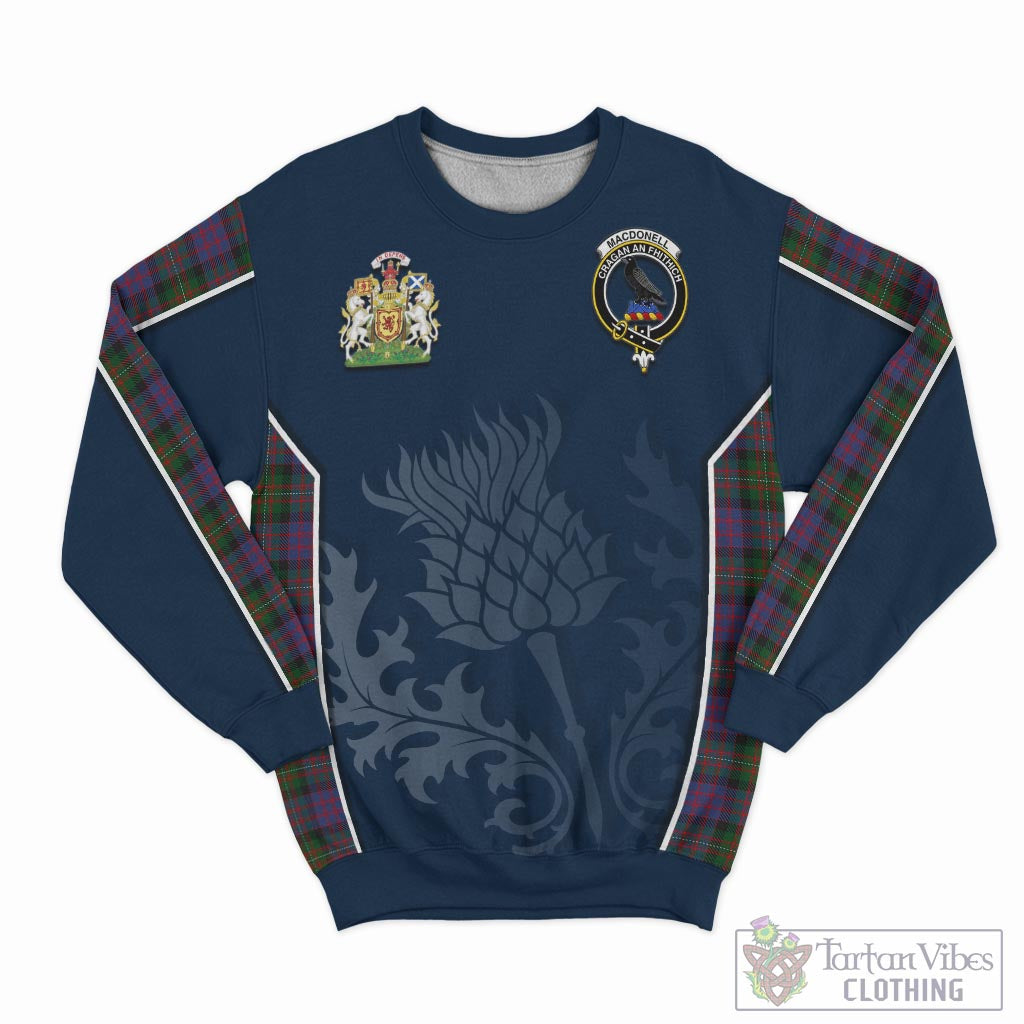 Tartan Vibes Clothing MacDonell of Glengarry Tartan Sweatshirt with Family Crest and Scottish Thistle Vibes Sport Style