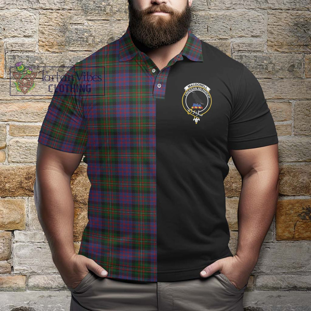 MacDonell (McDonell) Tartan Polo Shirt with Family Crest and Half Of Me Style - Tartanvibesclothing Shop