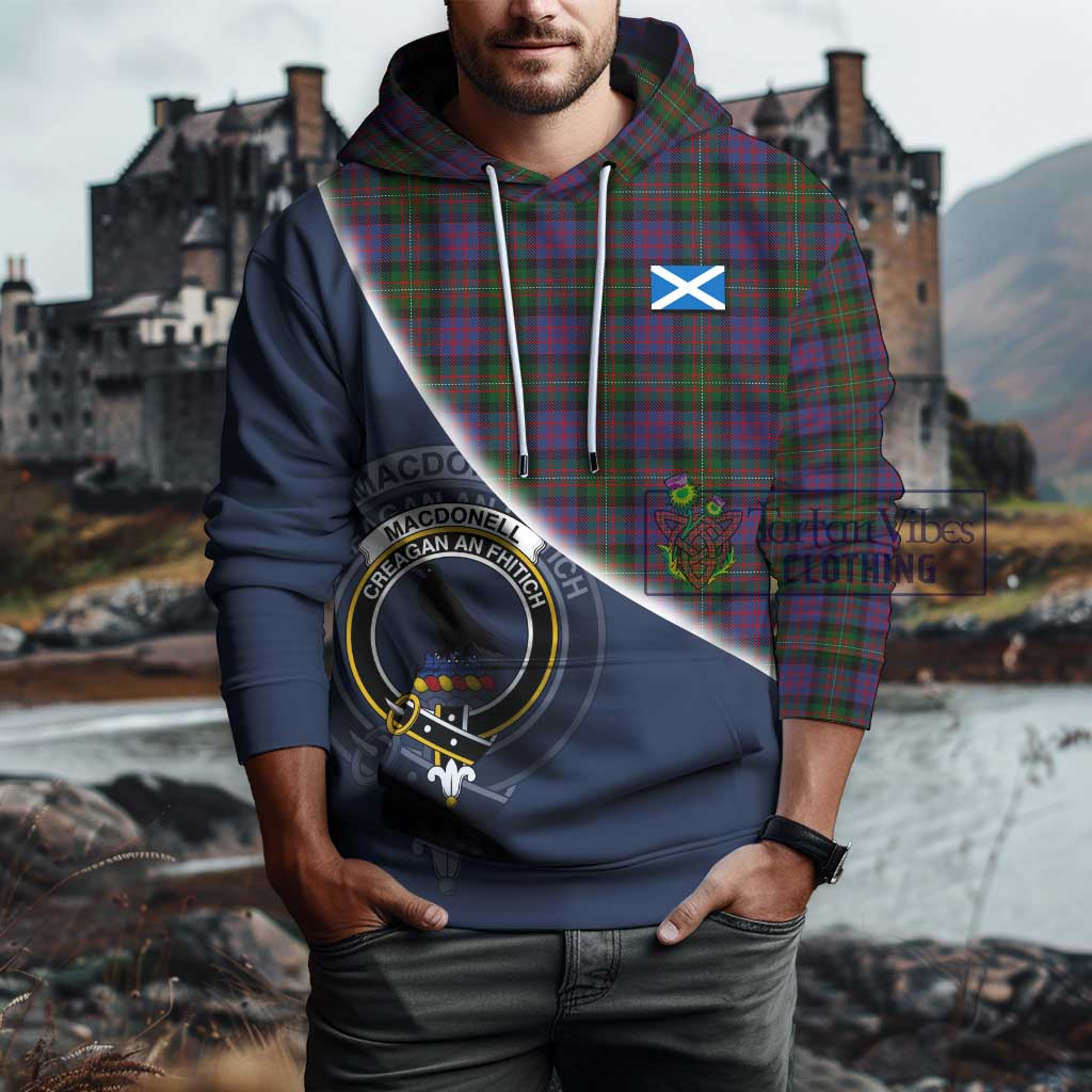 Tartan Vibes Clothing MacDonell of Glengarry Tartan Hoodie with Personalised National Flag and Family Crest Half Style