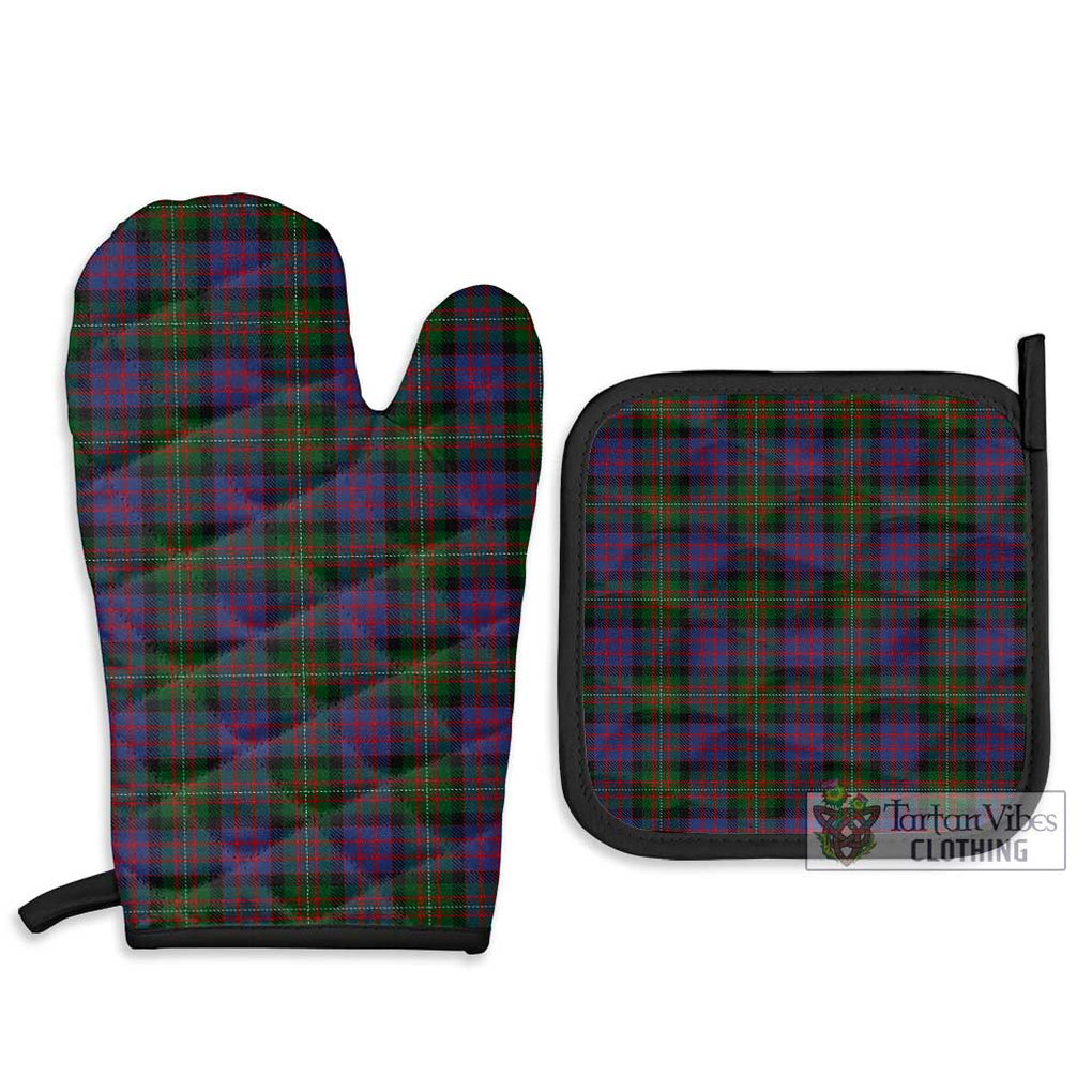 MacDonell (McDonell) Tartan Combo Oven Mitt & Pot-Holder Combo 1 Oven Mitt & 2 Pot-Holder Black - Tartan Vibes Clothing