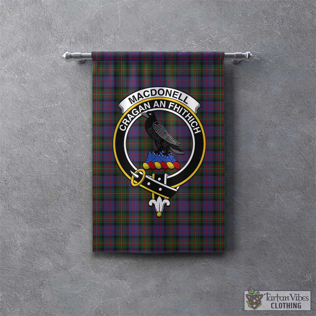 Tartan Vibes Clothing MacDonell of Glengarry Tartan Gonfalon, Tartan Banner with Family Crest