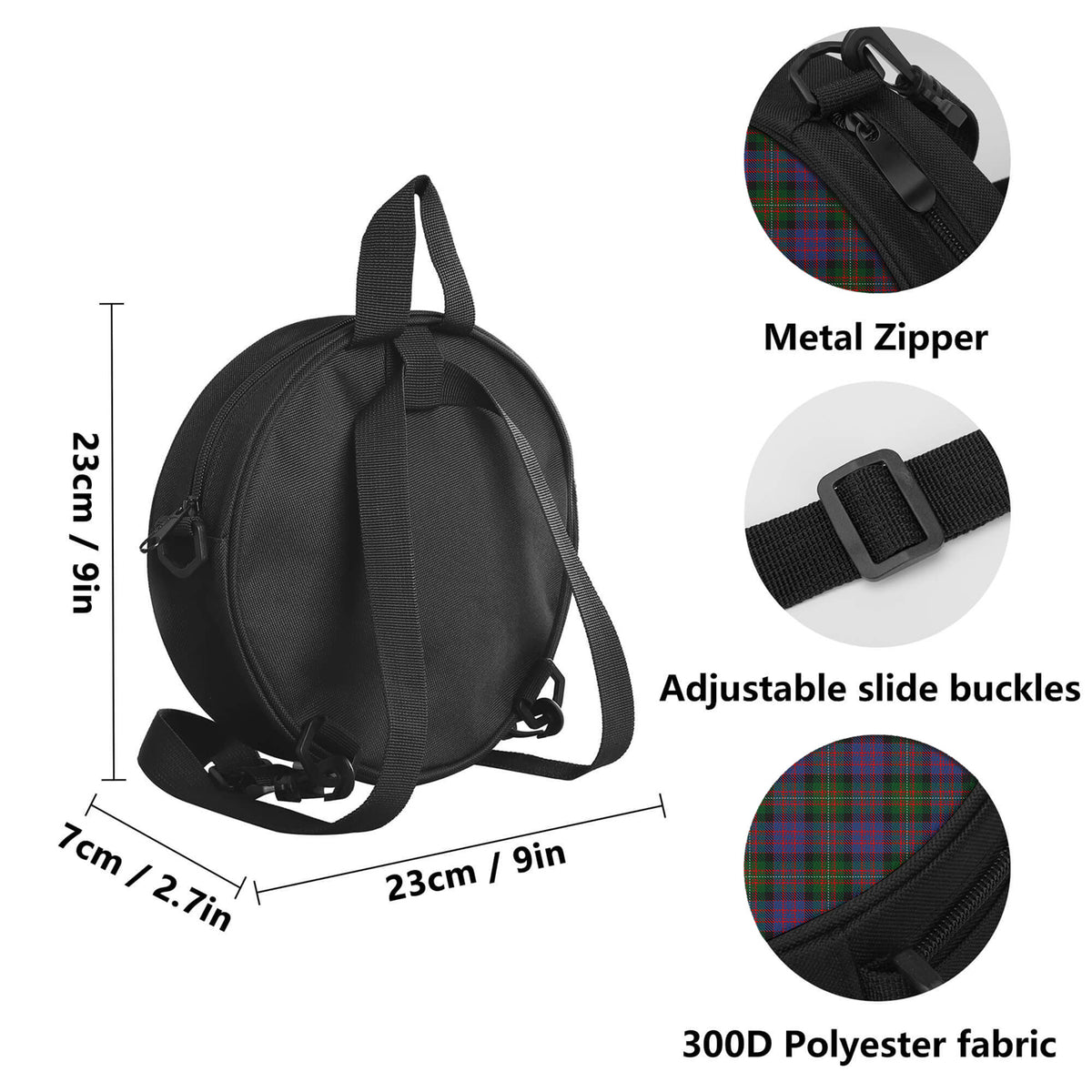 MacDonell (McDonell) Tartan Round Satchel Bags - Tartan Vibes Clothing