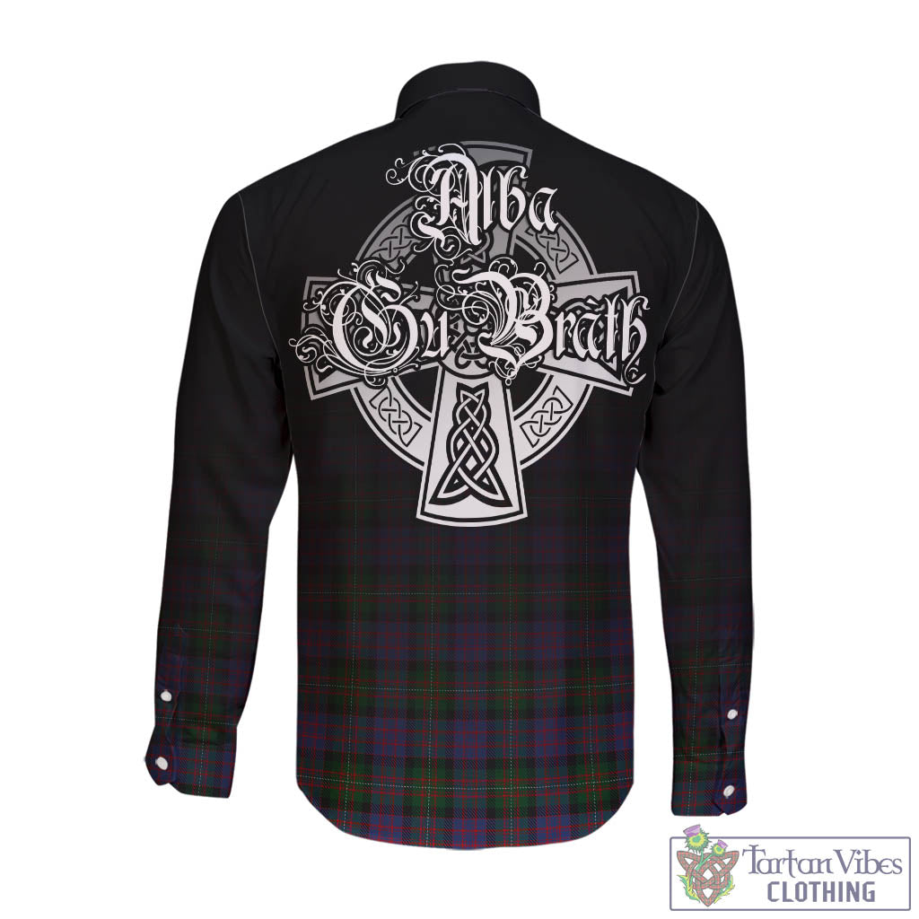 Tartan Vibes Clothing MacDonell of Glengarry Tartan Long Sleeve Button Up Featuring Alba Gu Brath Family Crest Celtic Inspired