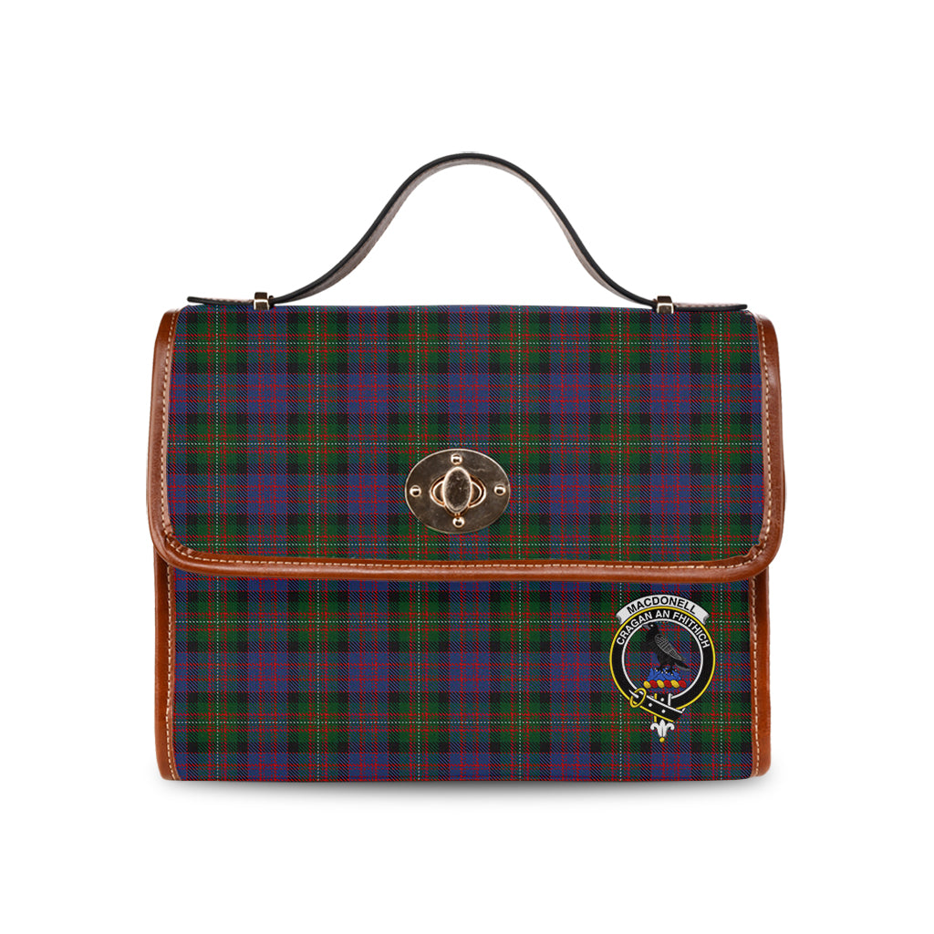 macdonell-of-glengarry-tartan-leather-strap-waterproof-canvas-bag-with-family-crest