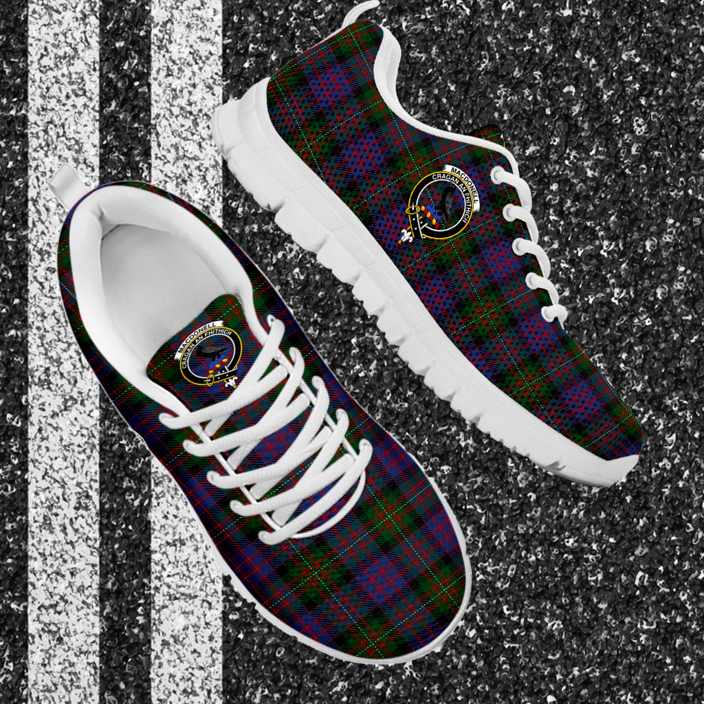 MacDonell (McDonell) Tartan Sneakers with Family Crest - Tartan Vibes Clothing