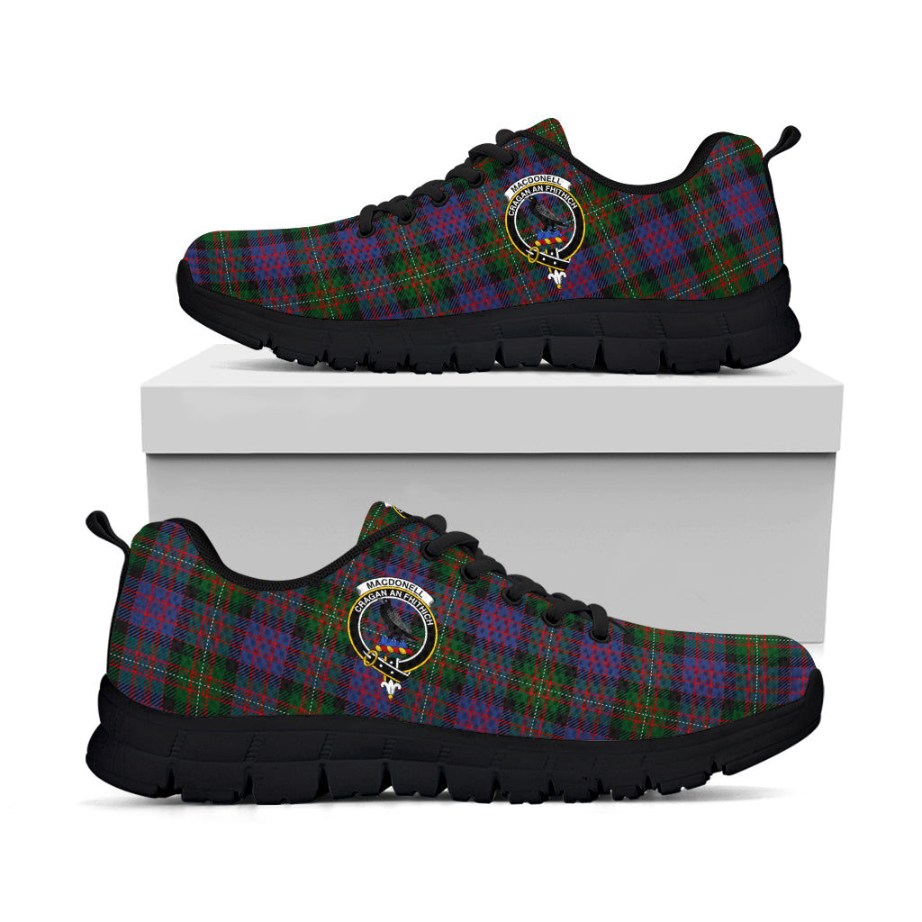 MacDonell (McDonell) Tartan Sneakers with Family Crest - Tartan Vibes Clothing