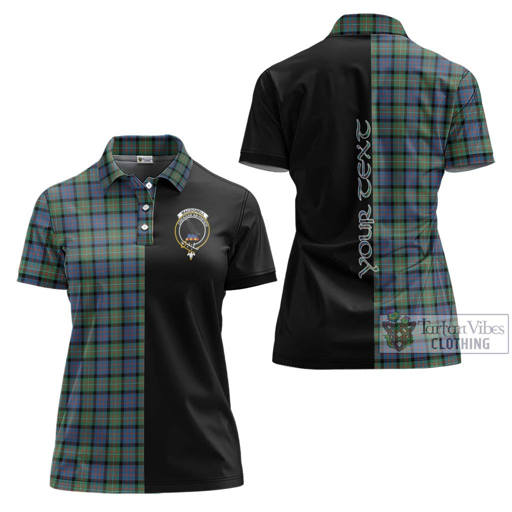 MacDonell of Glengarry Ancient Tartan Women's Polo Shirt with Family Crest and Half Of Me Style Women - Tartanvibesclothing Shop