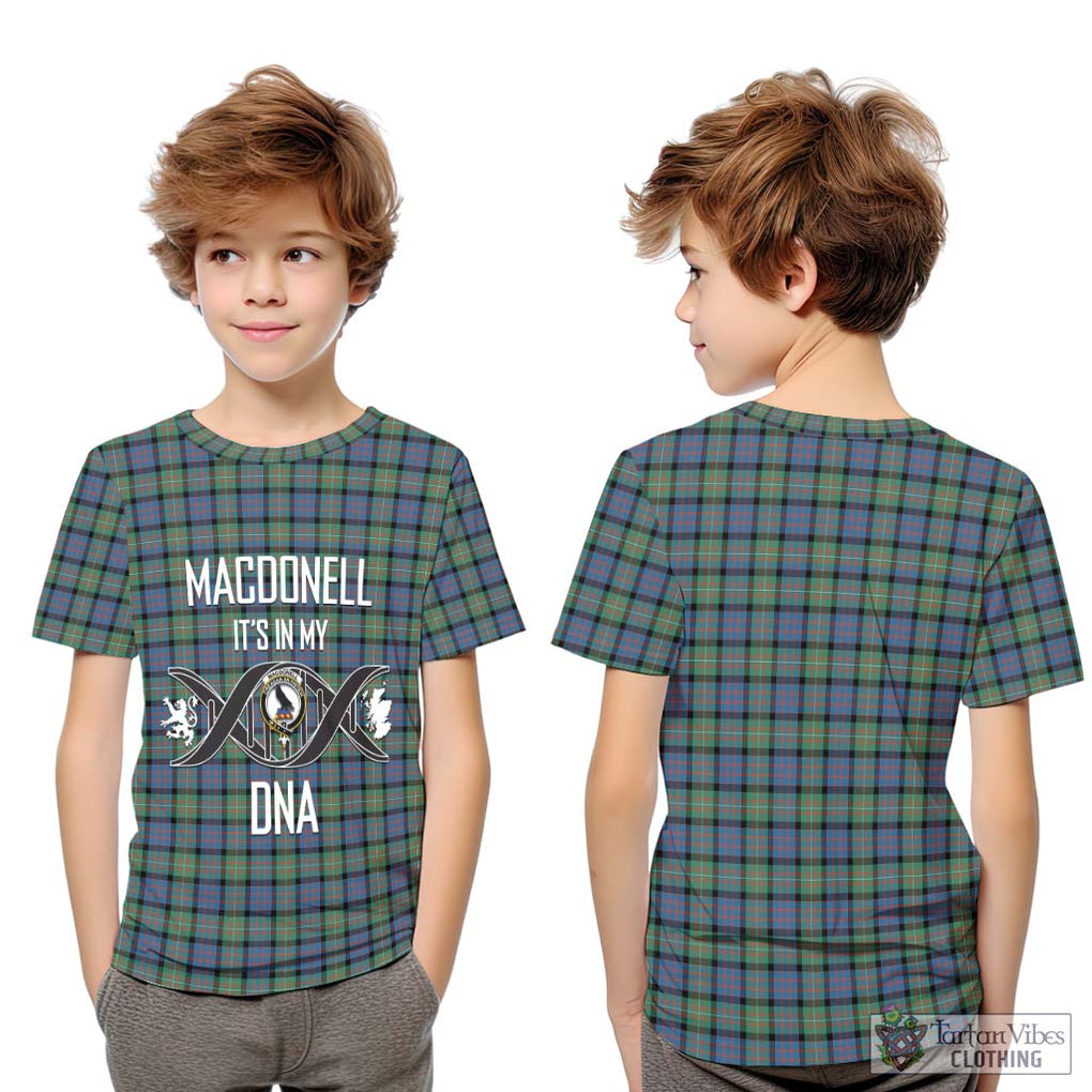 MacDonell of Glengarry Ancient Tartan Kid T-Shirt with Family Crest DNA In Me Style Youth XL Size14 - Tartanvibesclothing Shop