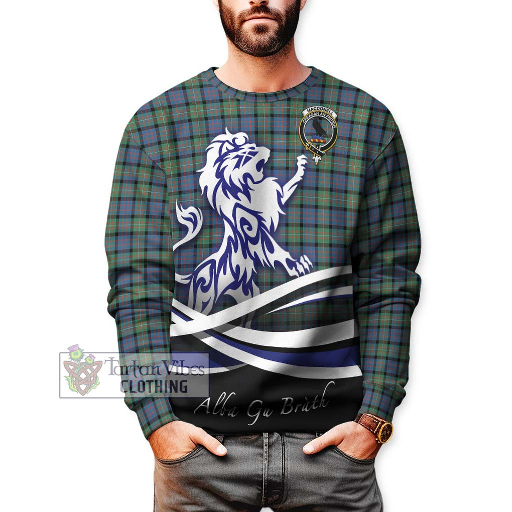 MacDonell of Glengarry Ancient Tartan Sweatshirt with Alba Gu Brath Regal Lion Emblem Unisex - Tartanvibesclothing Shop