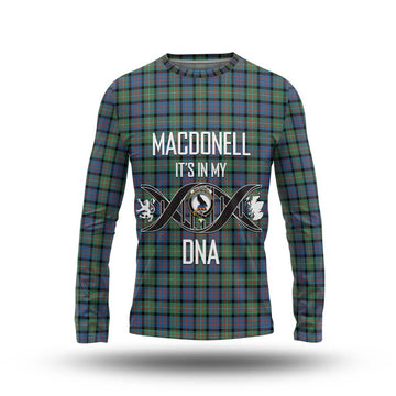 MacDonell of Glengarry Ancient Tartan Long Sleeve T-Shirt with Family Crest DNA In Me Style