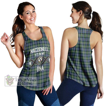 MacDonell of Glengarry Ancient Tartan Women's Racerback Tanks with Family Crest DNA In Me Style