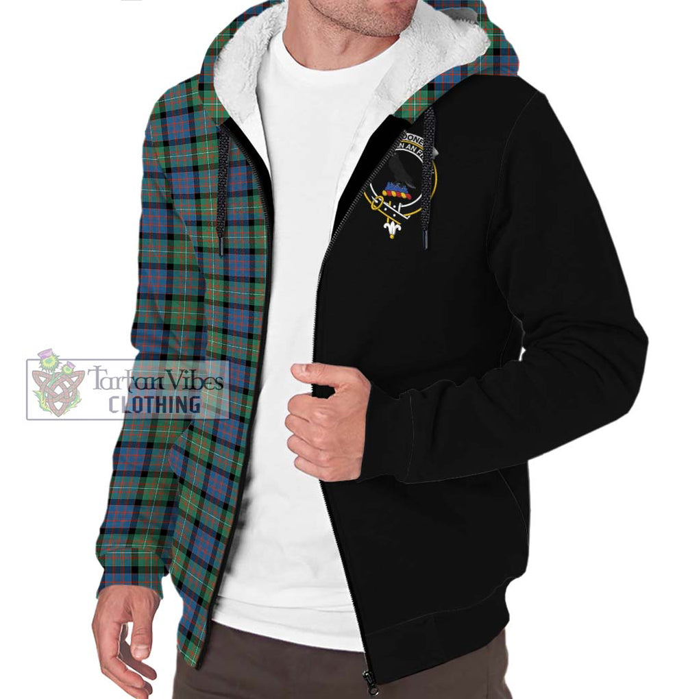 MacDonell of Glengarry Ancient Tartan Sherpa Hoodie with Family Crest and Half Of Me Style Unisex S - Tartanvibesclothing Shop