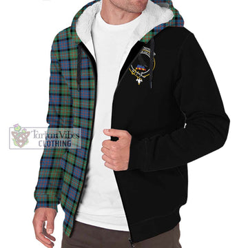 MacDonell of Glengarry Ancient Tartan Sherpa Hoodie with Family Crest and Half Of Me Style