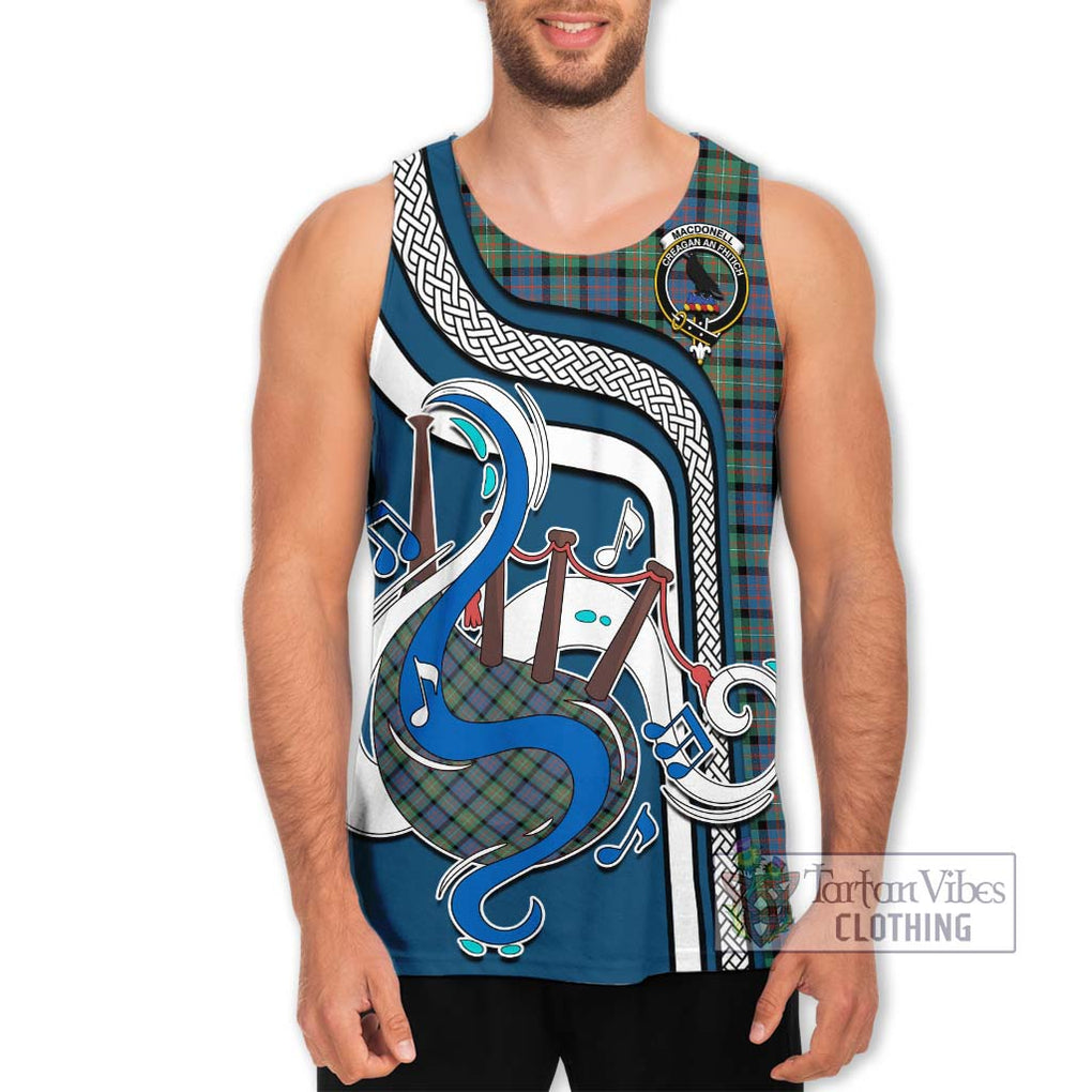 MacDonell of Glengarry Ancient Tartan Men's Tank Top with Epic Bagpipe Style Men - Tartanvibesclothing Shop