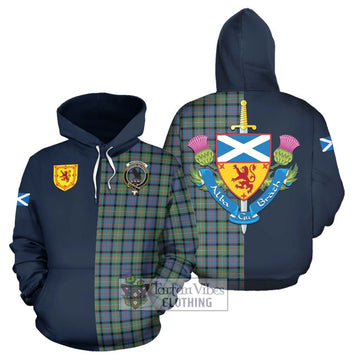 MacDonell of Glengarry Ancient Tartan Hoodie Alba with Scottish Lion Royal Arm Half Style