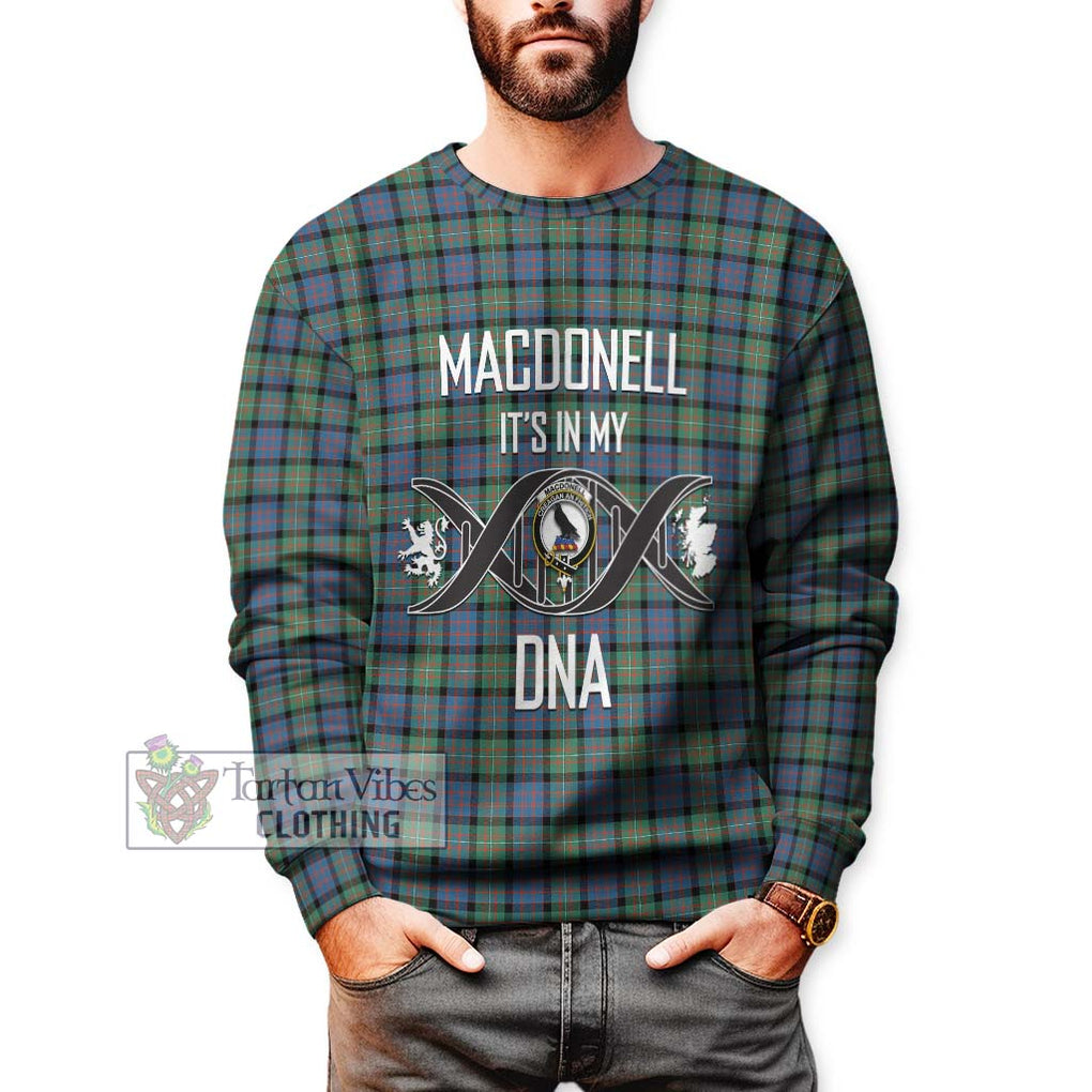 MacDonell of Glengarry Ancient Tartan Sweatshirt with Family Crest DNA In Me Style Unisex - Tartanvibesclothing Shop