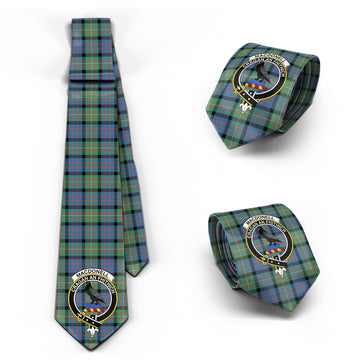 MacDonell of Glengarry Ancient Tartan Classic Necktie with Family Crest