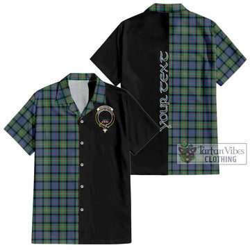 MacDonell of Glengarry Ancient Tartan Short Sleeve Button Shirt with Family Crest and Half Of Me Style