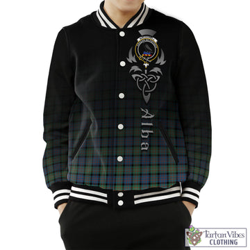 MacDonell of Glengarry Ancient Tartan Baseball Jacket Featuring Alba Gu Brath Family Crest Celtic Inspired