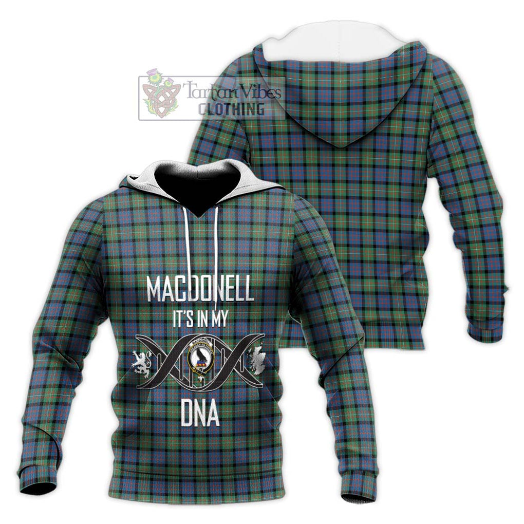 MacDonell of Glengarry Ancient Tartan Knitted Hoodie with Family Crest DNA In Me Style Unisex Knitted Pullover Hoodie - Tartanvibesclothing Shop