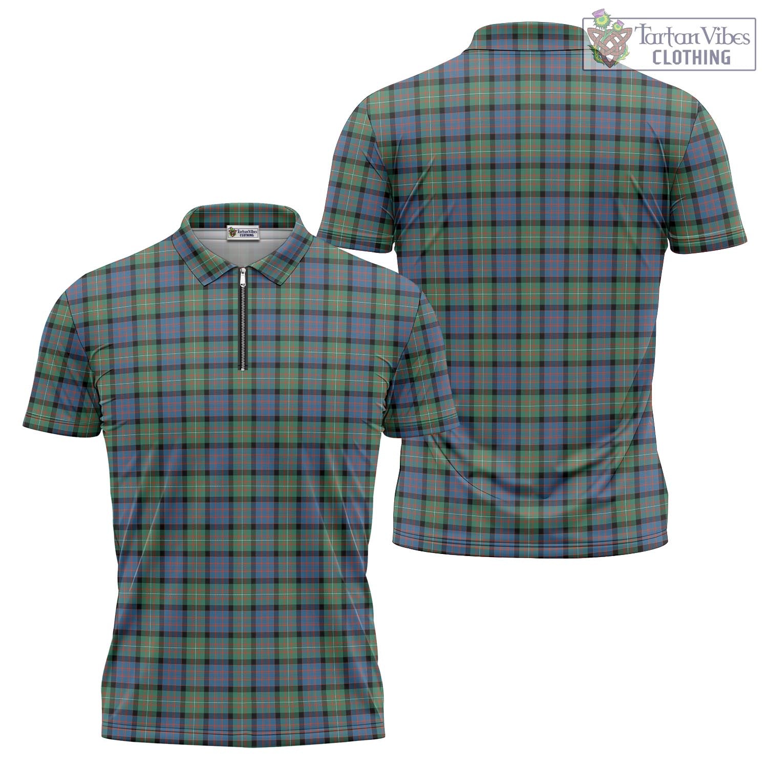 Tartan Vibes Clothing MacDonell of Glengarry Ancient Tartan Zipper Polo Shirt