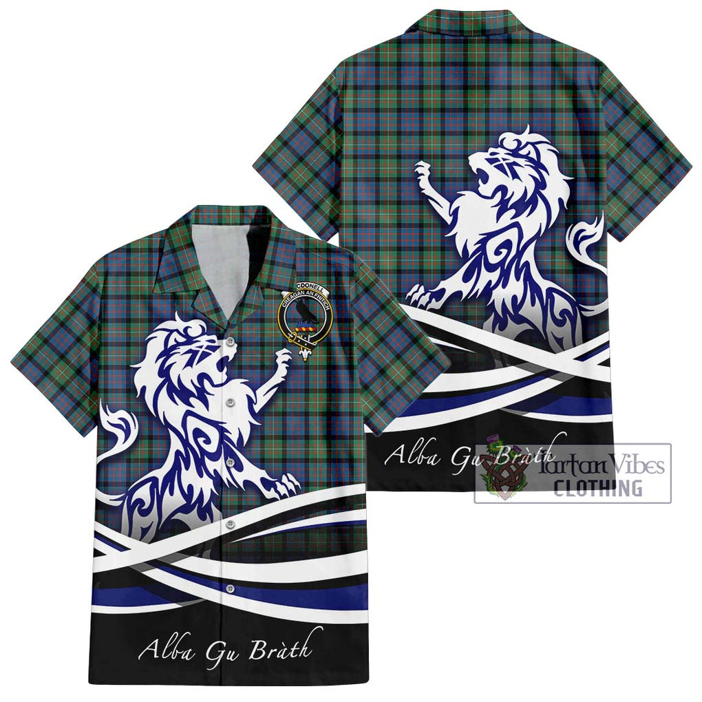 MacDonell of Glengarry Ancient Tartan Short Sleeve Button Shirt with Alba Gu Brath Regal Lion Emblem Kid - Tartanvibesclothing Shop