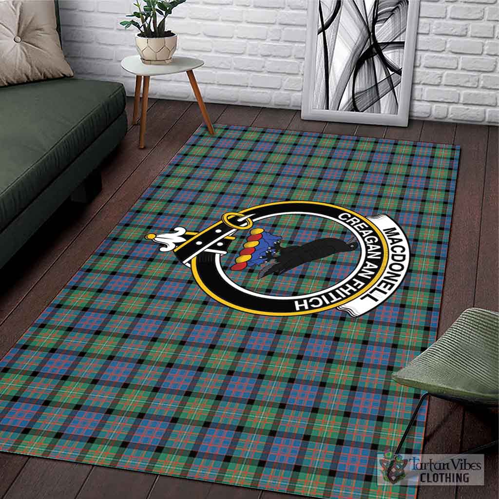 Tartan Vibes Clothing MacDonell of Glengarry Ancient Tartan Area Rug with Family Crest