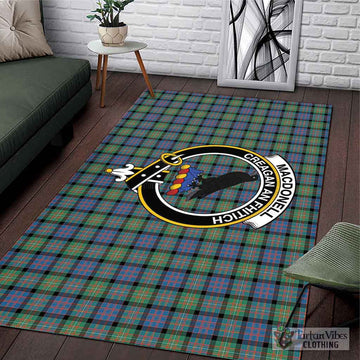 MacDonell of Glengarry Ancient Tartan Area Rug with Family Crest