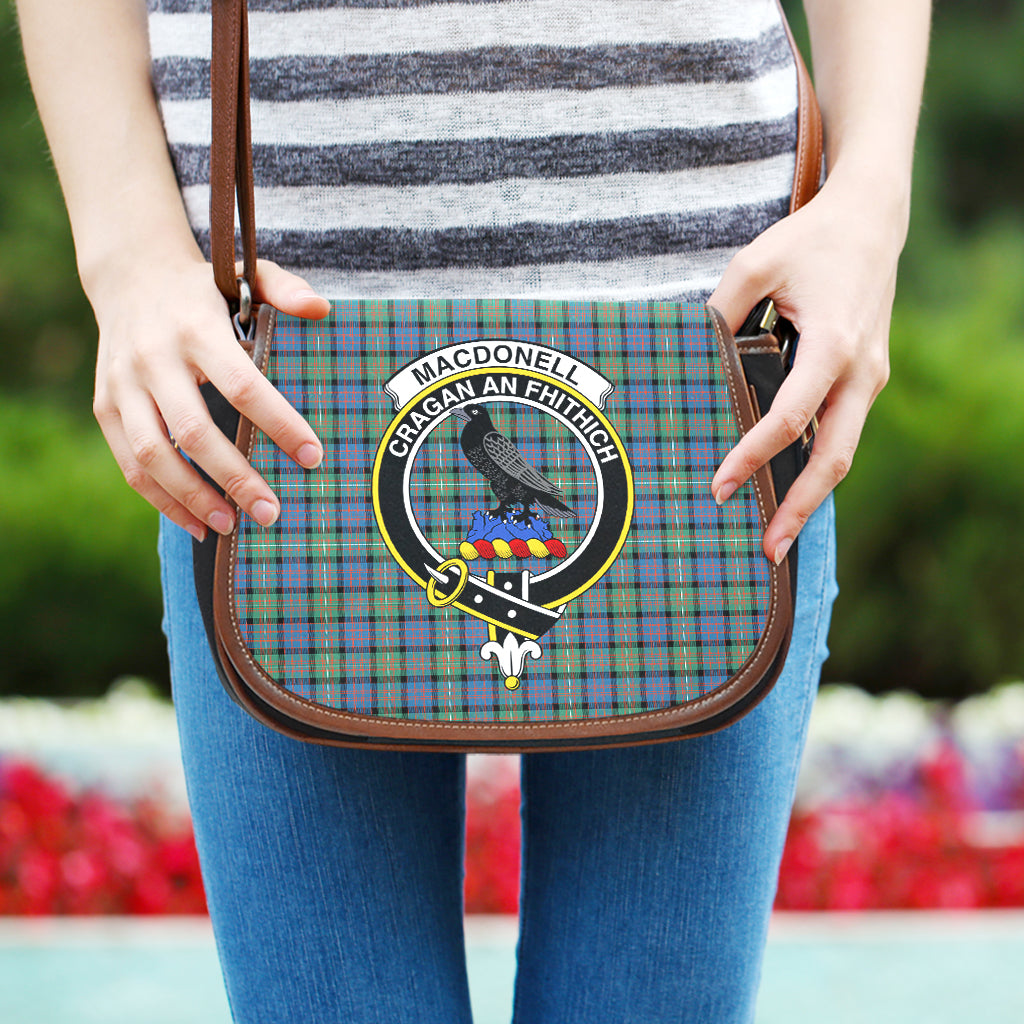 MacDonell of Glengarry Ancient Tartan Saddle Bag with Family Crest One Size - Tartan Vibes Clothing