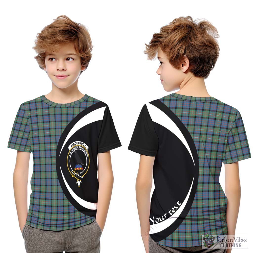 MacDonell of Glengarry Ancient Tartan Kid T-Shirt with Family Crest Circle Style Youth XL Size14 - Tartan Vibes Clothing