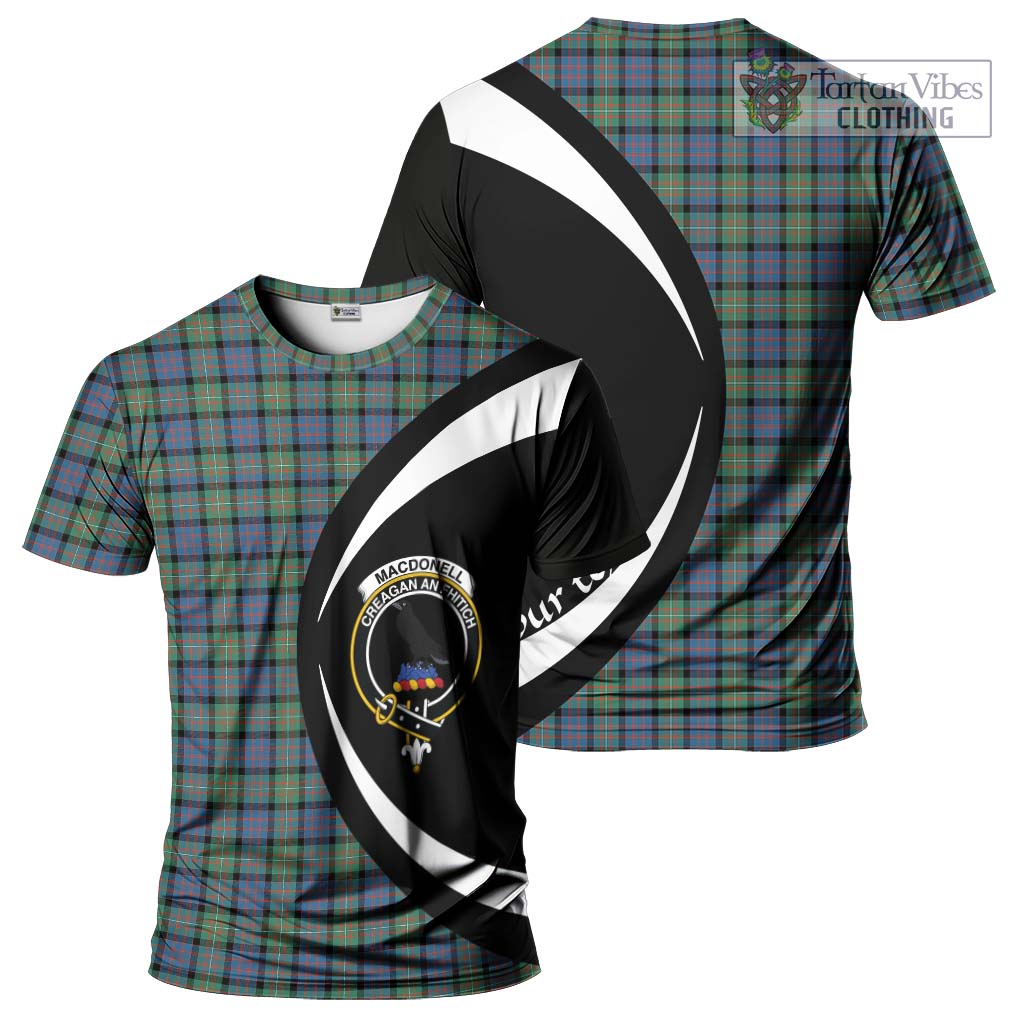 Tartan Vibes Clothing MacDonell of Glengarry Ancient Tartan T-Shirt with Family Crest Circle Style