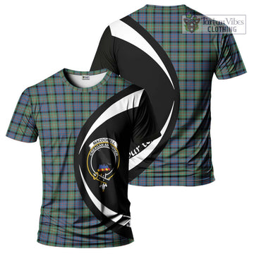 MacDonell of Glengarry Ancient Tartan T-Shirt with Family Crest Circle Style