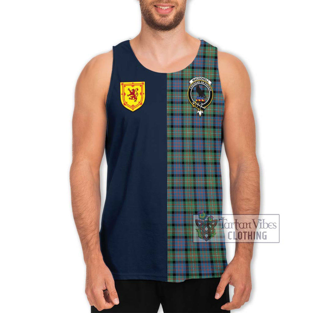 Tartan Vibes Clothing MacDonell of Glengarry Ancient Tartan Men's Tank Top with Scottish Lion Royal Arm Half Style