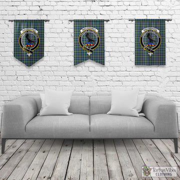 MacDonell of Glengarry Ancient Tartan Gonfalon, Tartan Banner with Family Crest