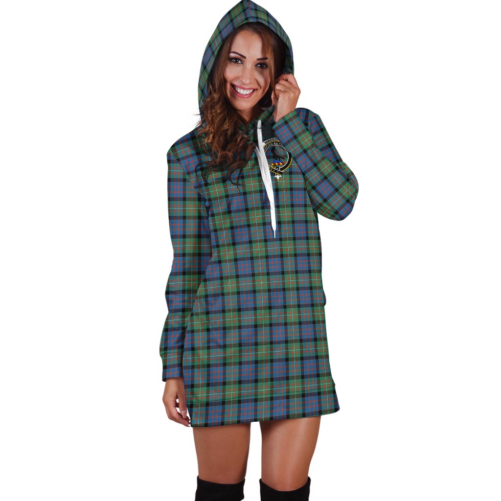 MacDonell of Glengarry Ancient Tartan Hoodie Dress with Family Crest - Tartan Vibes Clothing