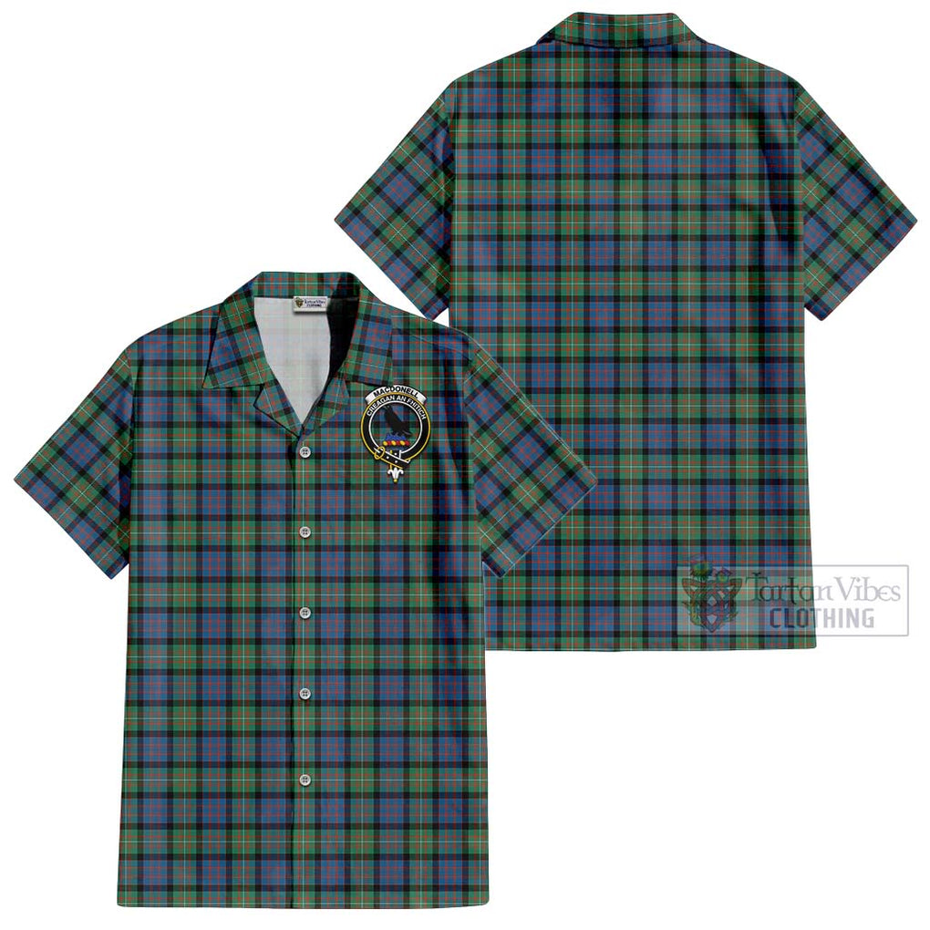 MacDonell of Glengarry Ancient Tartan Cotton Hawaiian Shirt with Family Crest Kid - Tartan Vibes Clothing