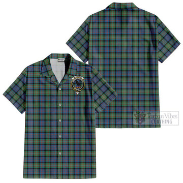 MacDonell of Glengarry Ancient Tartan Cotton Hawaiian Shirt with Family Crest