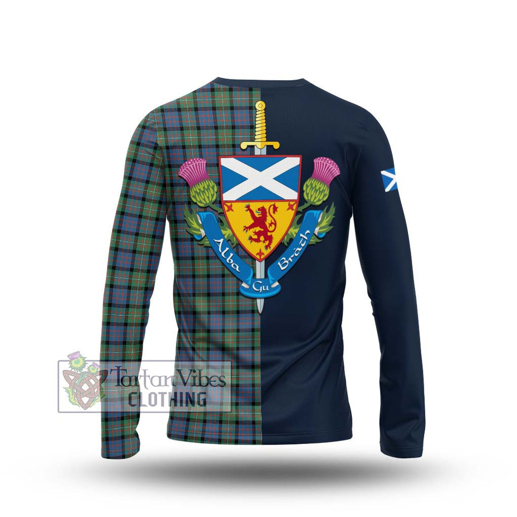 Tartan Vibes Clothing MacDonell of Glengarry Ancient Tartan Long Sleeve T-Shirt with Scottish Lion Royal Arm Half Style