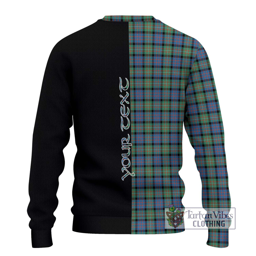 MacDonell of Glengarry Ancient Tartan Knitted Sweater with Family Crest and Half Of Me Style - Tartanvibesclothing Shop