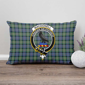 MacDonell of Glengarry Ancient Tartan Pillow Cover with Family Crest