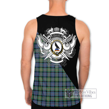 MacDonell of Glengarry Ancient Tartan Men's Tank Top with Family Crest and Military Logo Style